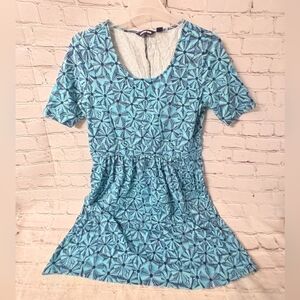 Lands End Swim Rashguard Cover Up Pinwheel Dress w Pockets Large